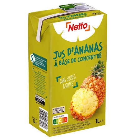 JUS D'ANANAS A BASE DE CONCENTRE NETTO