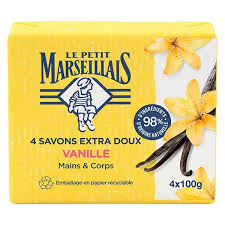 LE PETIT MARSEILLAIS EXTRA DOUX VANILLE 4 X 100G