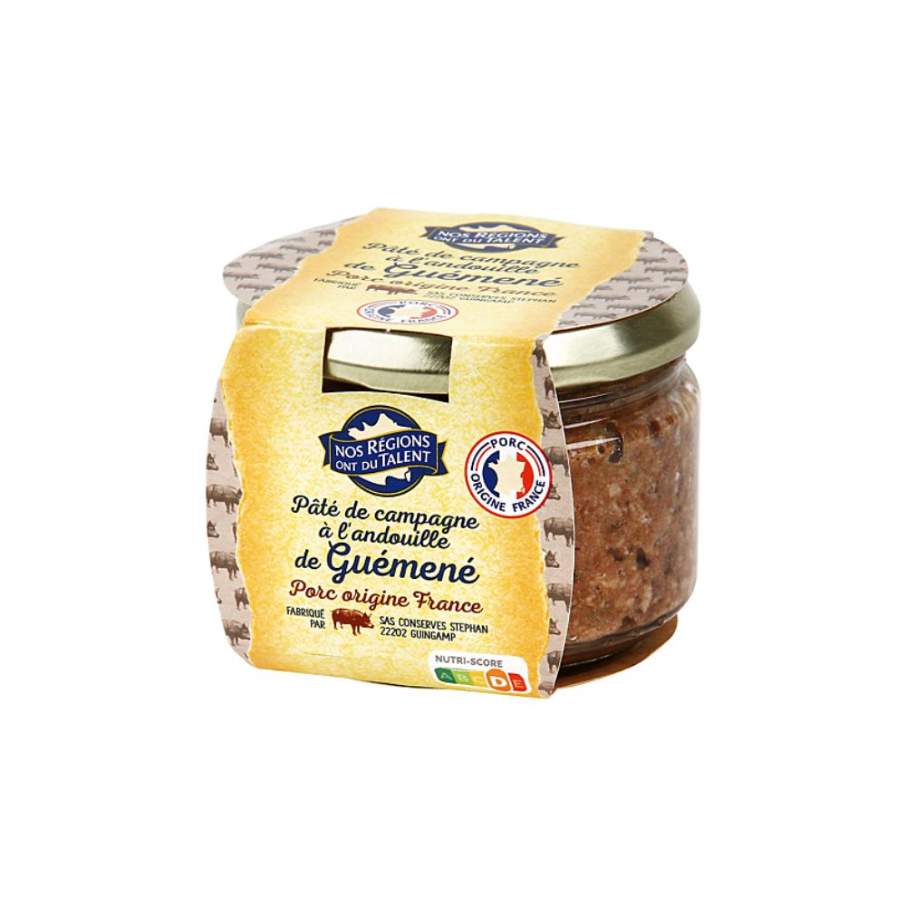 PATE DE CAMPAGNE  A L'ANDOUILLE DE GUEMENE 180G