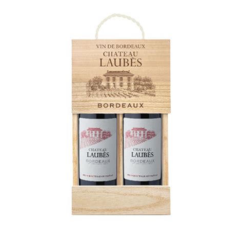 CHATEAU LAUBES BORDEAUX  CAISSE BOIS