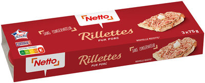 RILLETTES PUR PORC NETTO 75GX3