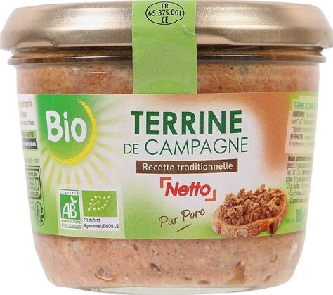 BIO TERRINE DE CAMPAGNE RECETTE TRADITIONNELLE NETTO