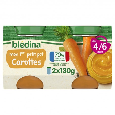 BLEDINA MON 1ER PETIT POT CAROTTES 2*130G