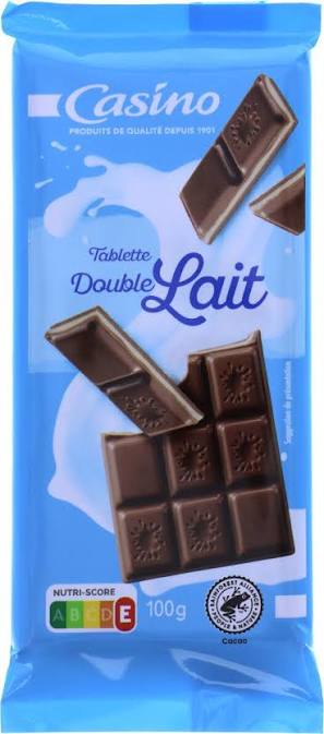 CASINO TABLETTE DOUBLE LAIT 2*100G