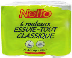 NETTO 6 ROULEAUX ESSUIE TOUT CLASSIQUE