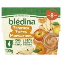 BLEDINA POMMES POIRES MANDARINES 4*100G