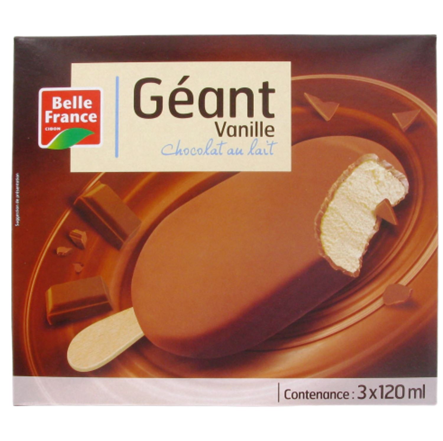 GEANT VANILLE CHOCOLAT LAIT 3*120ML