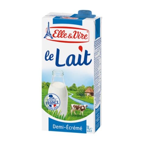 ELLE &VIRE LE LAIT BIO DEMI-ECREME BOUTEILLE 1L