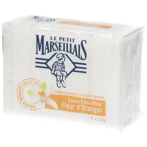 SAVON LE PETIT MARSEILLAIS FLEUR D'ORANGER 4*100G