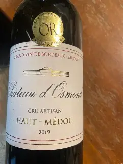 CHATEAU D'OSMOND HAUT MEDOC 2019