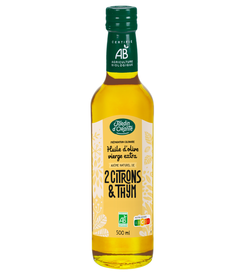 HUILE AROMATISEE AU CITRON ET AU THYM 50CL