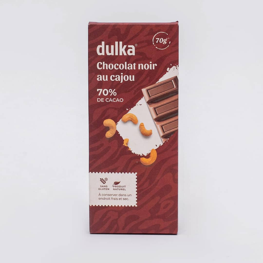 DULKA CHOCOLAT NOIR AU CAJOU 70G