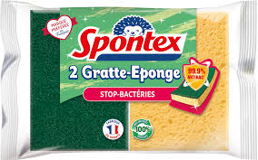 SPONTEX 2 GRATTE-EPONGE STOP BACTERIES