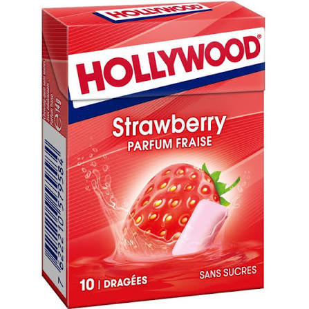 HOLLYWOOD STRAWBERRY SANS SUCRE 10 DRAGEES