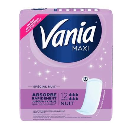 VANIA MAXI SPECIAL NUIT 12 SERVIETTES