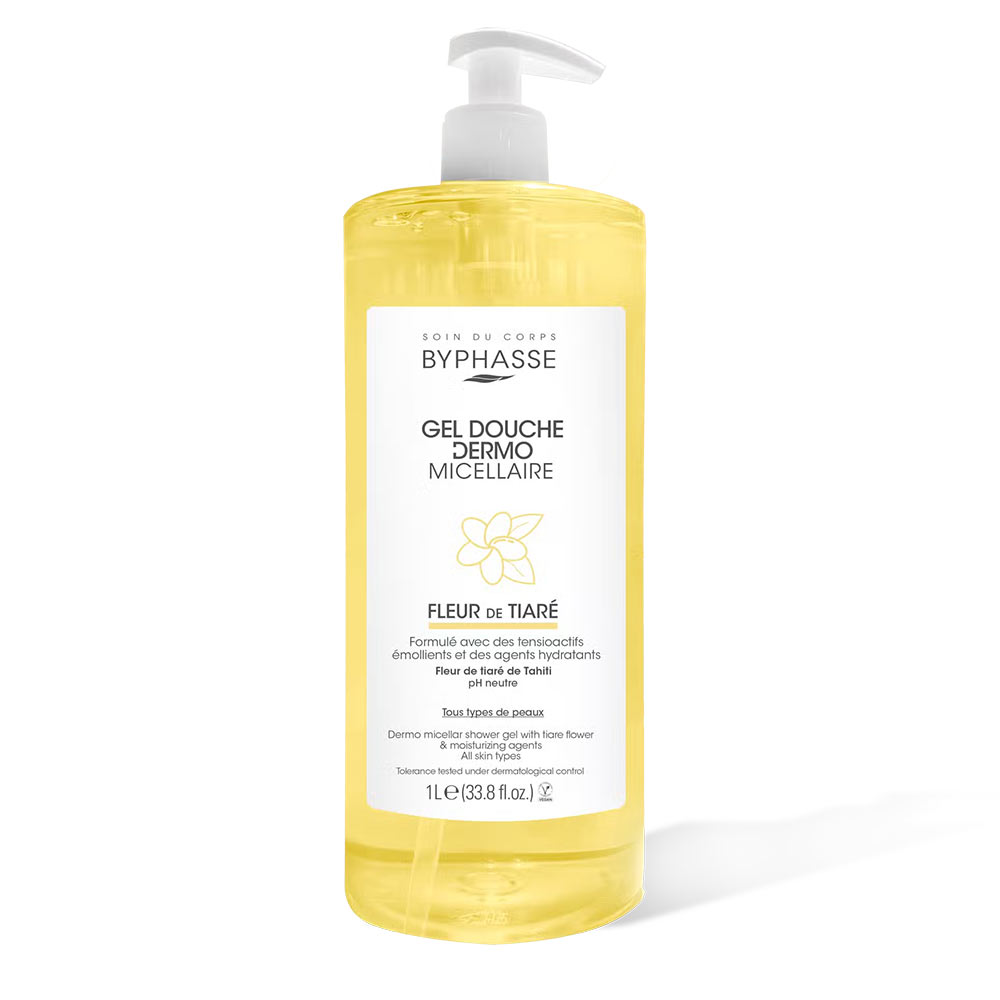 BYPHASSE GEL DE DOUCHE DERMO MICELLAIRE FLEUR DE TIARE 1L