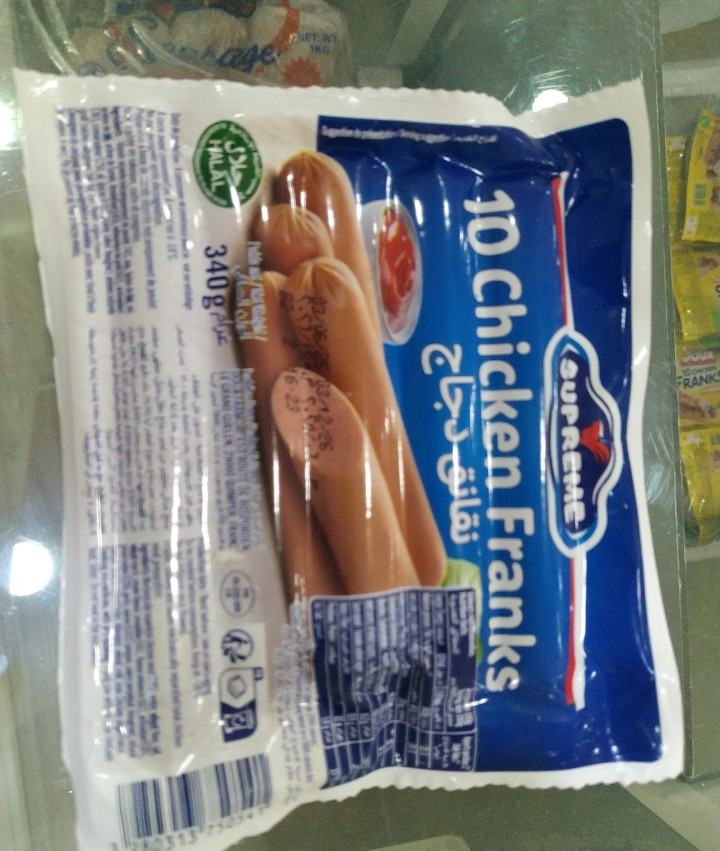 SAUCISSE 10 CHICKEN FRANKS SUPREME 340G