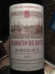 VIN ROUGE BORDEAUX MARQUIS DE BRUN