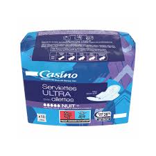 SERVIETTES ULTRA AVEC AILLETTES TOTALE NUITT CASINO