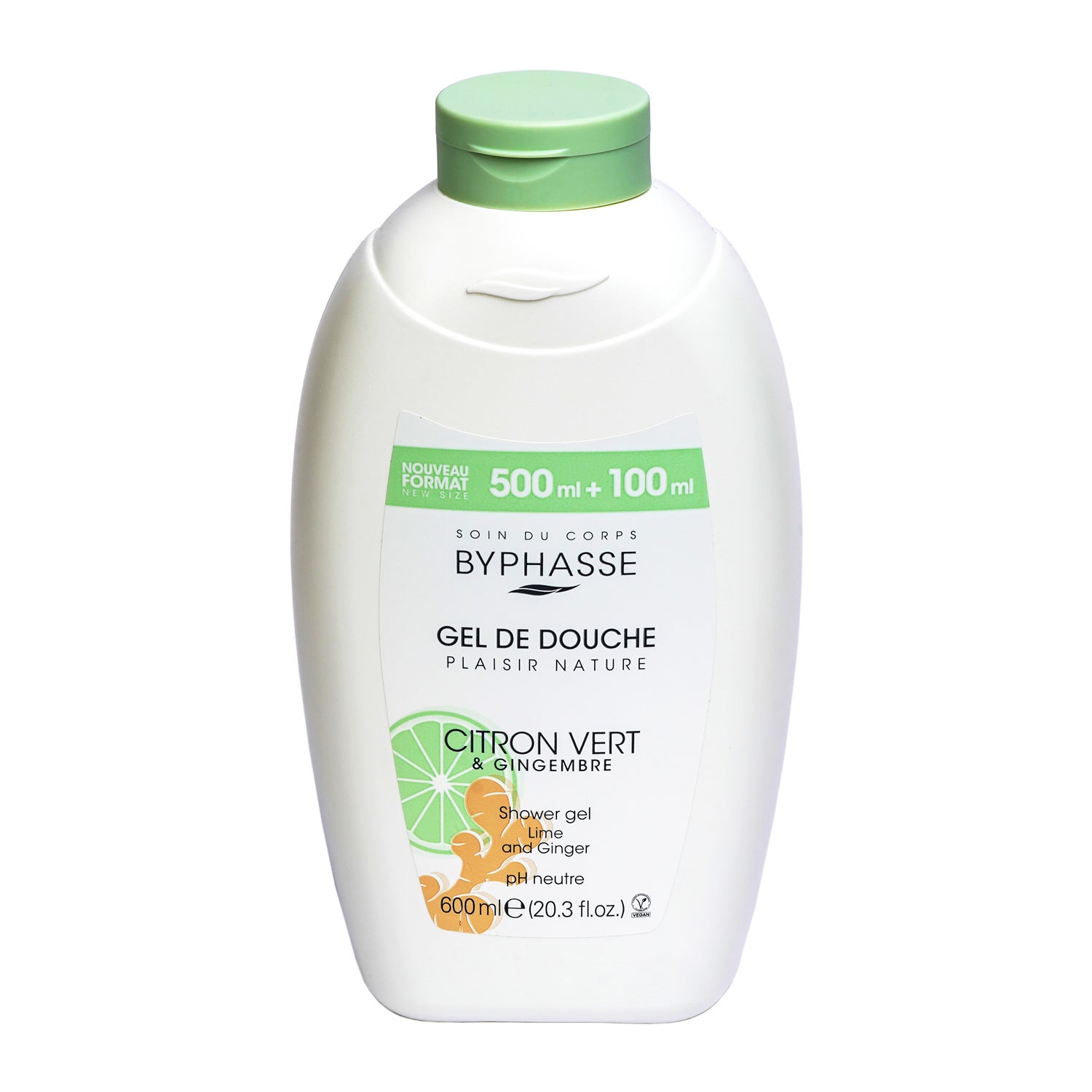 BYPHASSE GEL DE DOUCHE CITRON VERT ET GINGEMBRE 600ML