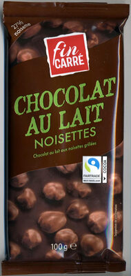 CHOCOLAT AU LAIT NOISETTES ENTIERS 100G