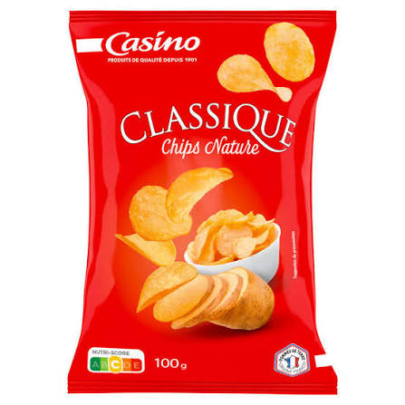 CASINO CLASSIQUE CHIPS NATURE 100G