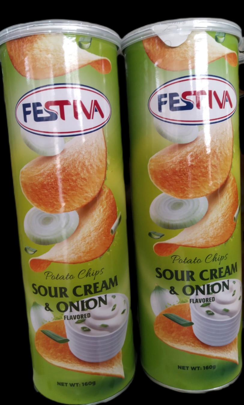 POTATO CHIPS SOUR CREAM&ONION FESTIVA 160G